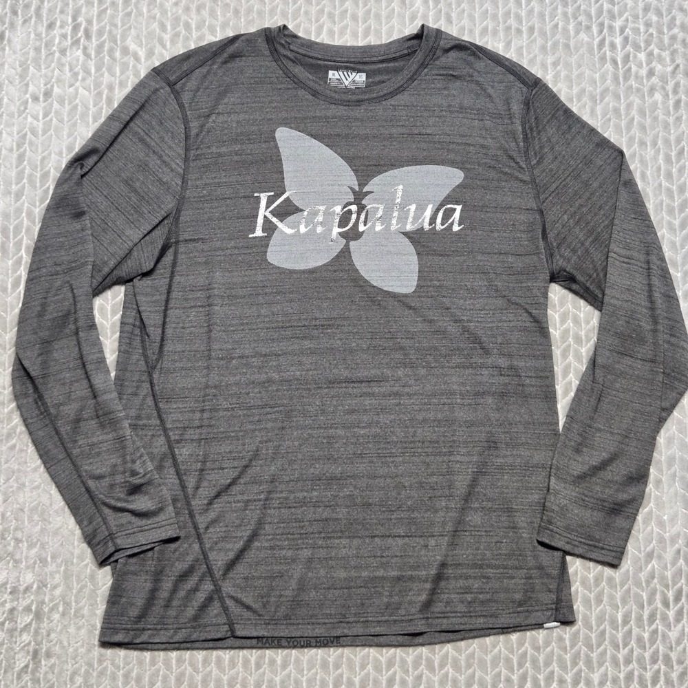 Levelwear Mens XL Kapalua Maui Butterfly Long Sleeve Performance Shirt Gray Golf
